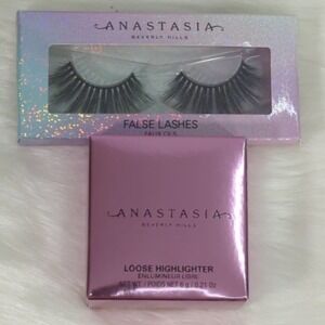 BUNDLE! Anastasia Beverly Hills  False Lashes in LENGTHY +‎ Loose Highlighter